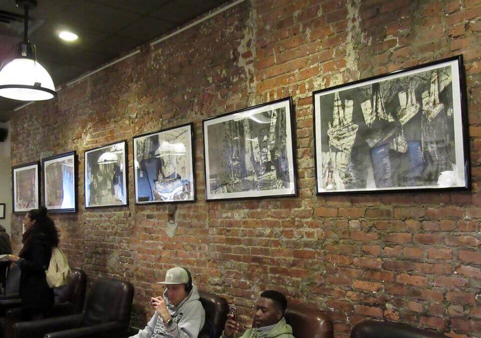 “Driwings and monotypes”, Starbucks, Brooklyn, NY, 2016